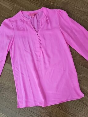 Lilly Pulitzer 100% Silk Long Sleeve Blouse